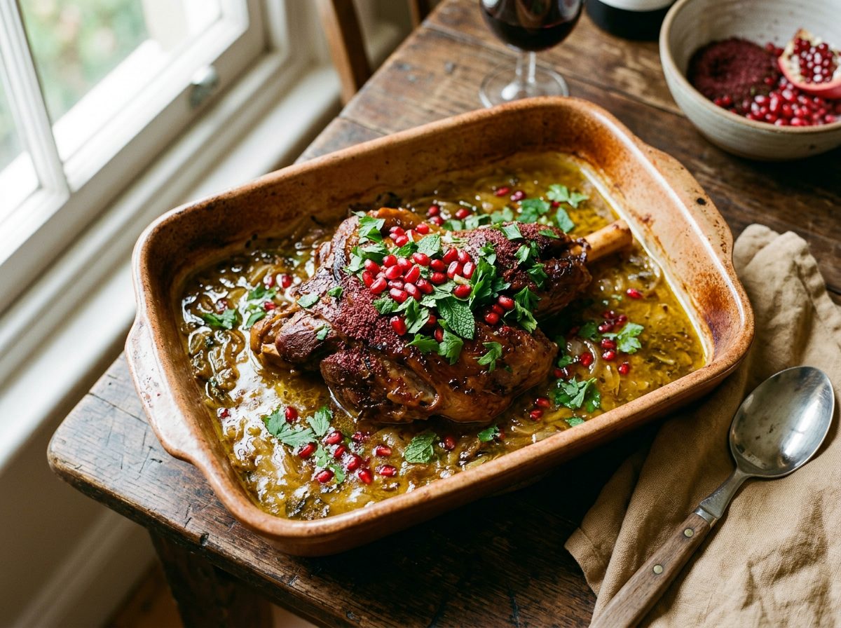 Slow-Braised Lamb Shoulder with Pomegranate and Sumac
